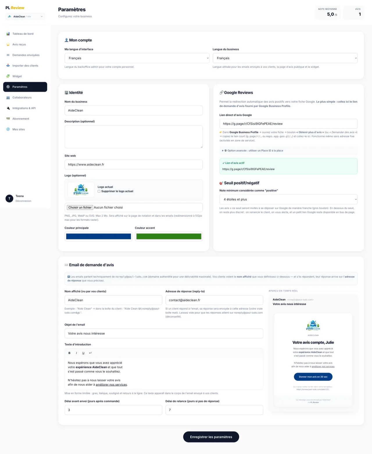 Emails personnalisés et brandés